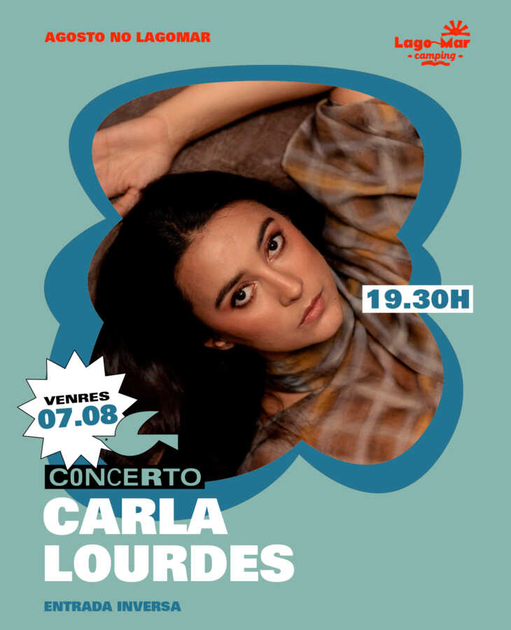 Cartel del concierto de Carla Lourdes en Lagomar Camping, el 7 de agosto a las 19:30