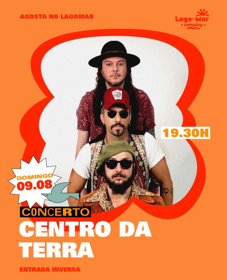 Cartel del concierto de Centro da Terra en Camping Lago-Mar, el 9 de agosto de 2026