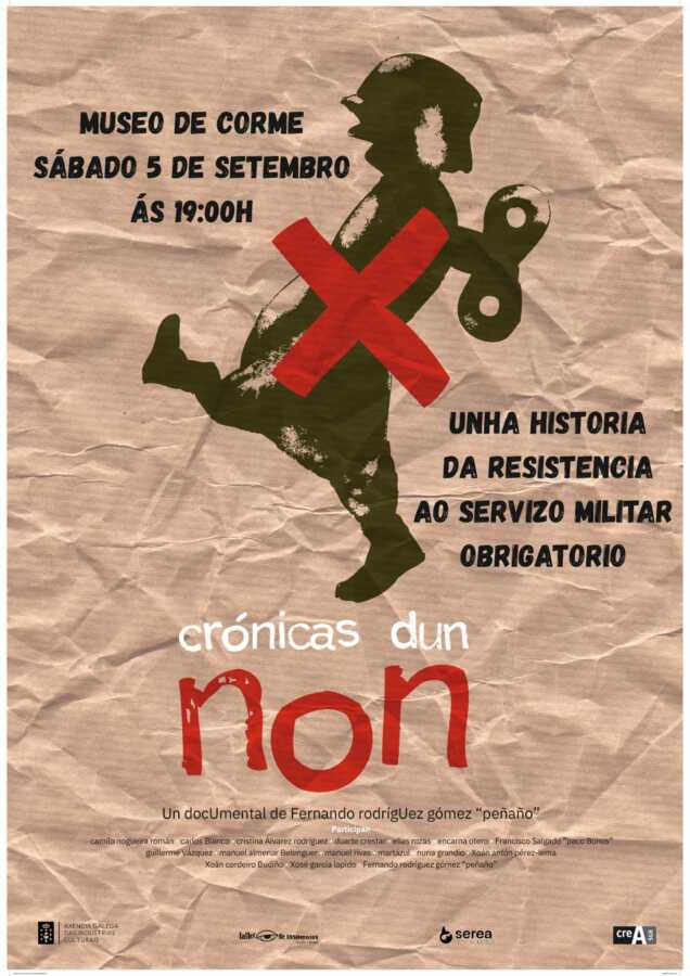 Cartel de la proyección del documental Crónicas dun Non en el Museo de Corme el 5 de septiembre de 2026