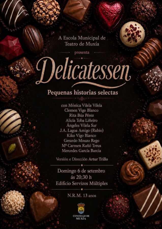Cartel de Delicatessen, de la Escola Municipal de Teatro de Muxía, el 6 de septiembre de 2026