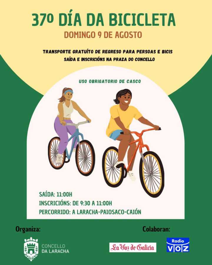 Cartel del 37º Día da Bicicleta de A Laracha, 9 de agosto de 2026