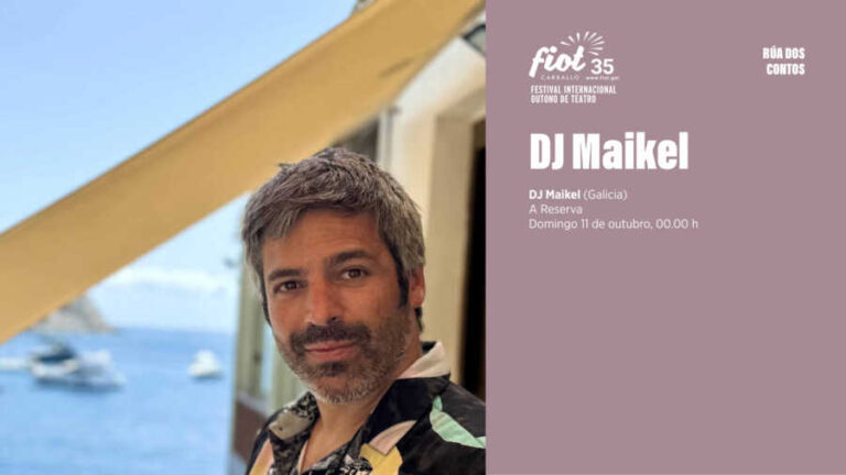 Cartel de DJ Maikel en el FIOT 35 de Carballo