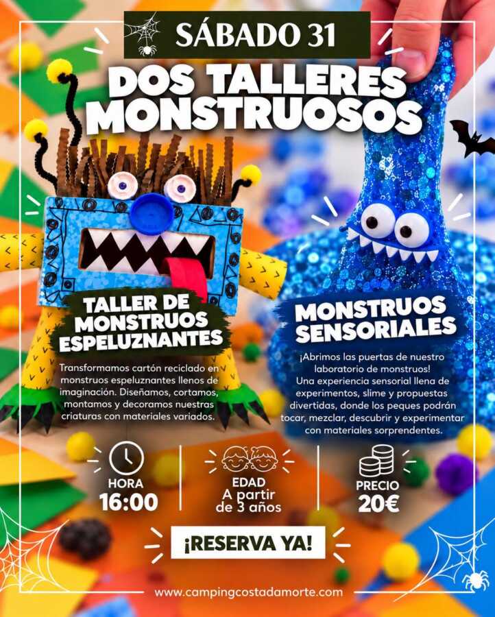 Cartel de Dos talleres monstruosos en Camping Costa da Morte