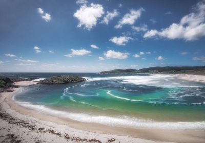 155. Desembocadura do río Castro, entre a praia de Lires e Nemiña