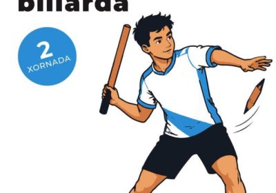 Cartel da 2ª xornada da Liga Galega de Billarda en Malpica, o 27 de setembro no Campo de fútbol da Feira Nova de Leiloio