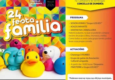 Cartel de la 24 Festa Familia en la Carballeira de Berdeogas, Dumbría