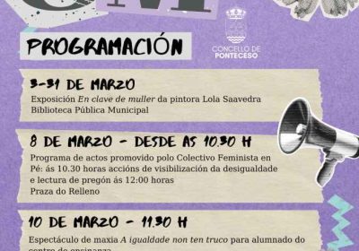 8M 2026 en Ponteceso programación de actividades