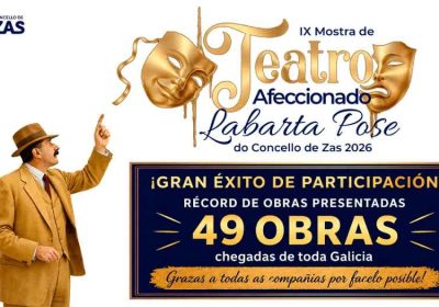 CARTEL ZAS A IX Mostra de Teatro Afeccionado Labarta Pose bate récords con 49 propostas presentadas