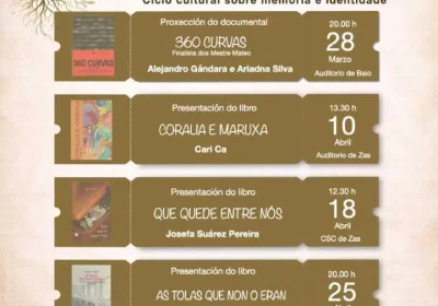 CARTEL ZAS O Concello de Zas presenta o ciclo cultural sobre memoria e identidade 'Mulleres e Territorio'