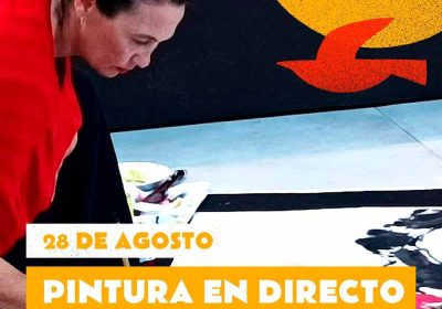 Cartel pintura en directo con yanoyoro camping la mar