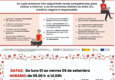 Cartel campamento digital en carnota 2025