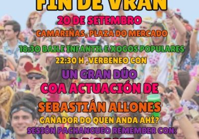 Cartel carnaval fin de verán 2025 en camariñas