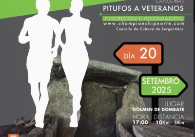 Cartel carreira popular dolmen de dombate cabana de bergantiños