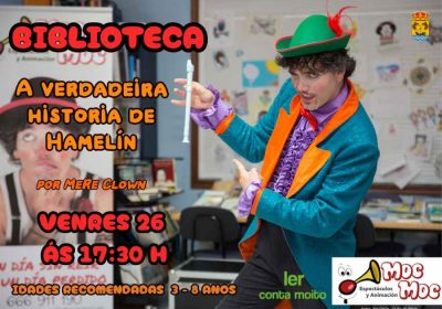 Cartel espectáculo infantil en muxía hamelin