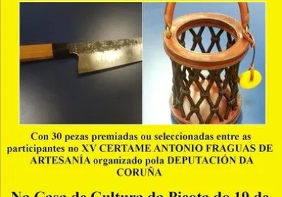 Cartel exposición en mazaricos de obras de artesanía 2025