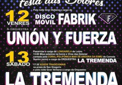 Cartel festa das dolores 2025 en carnota