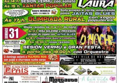 Cartel festas da romaxe en coiro mazaricos
