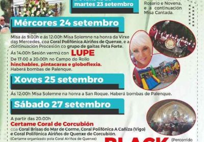 Cartel festas das mercedes 2025 en corcubión