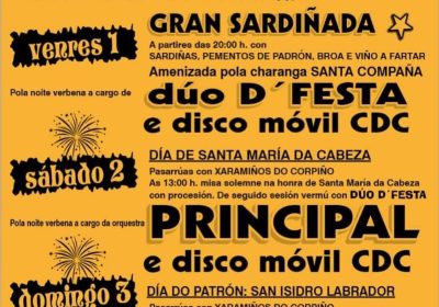Cartel festas de san isidro quintáns