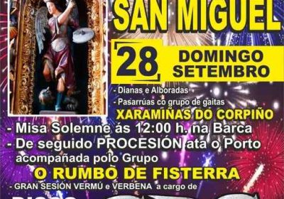 Cartel festas de san miguel 2025 en muxía