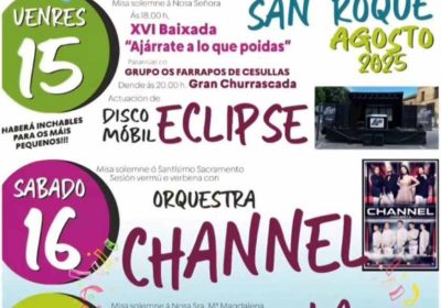 Cartel Festas de San Roque en Anllóns 2025 Ponteceso