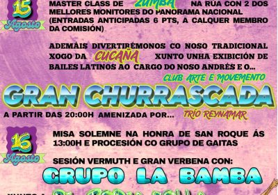 Cartel Festas de San Roque na Ponte do Porto