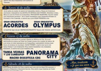Cartel Festas do Carme 2026 en Camariñas