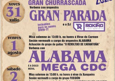 Cartel festas do carmen de carantoña 2025