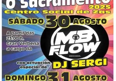 Cartel festas do sacramento 2025 en zas