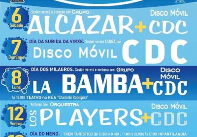 Cartel Milagros de Caión 2025 Orquestas