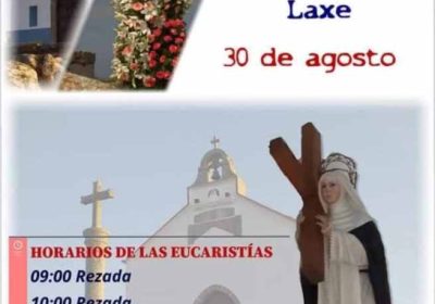 Cartel Misas en honor a Santa Rosa 2025 en Laxe