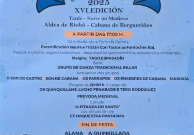 Cartel Tarde-Noite do Medievo en Rioboo Cabana Bergantiños