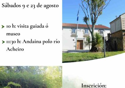 Cartel visita ao centro de interpretación muíños golmar