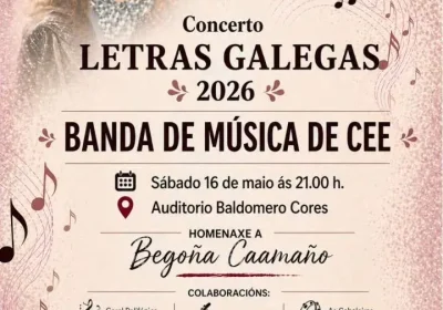 Concerto Letras Galegas 2026 da Banda de Música de Cee