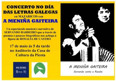 Concierto del Día das Letras Galegas en Mazaricos con A Meniña Gaiteira
