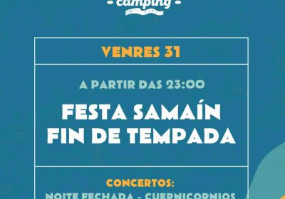 Festa de samaín no camping lago mar