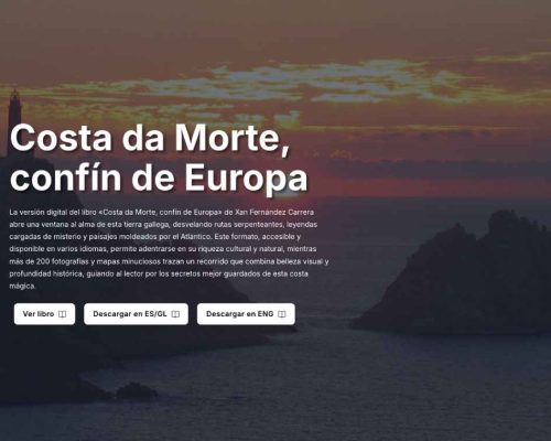 Header de la web sobre la digitalizacion del libro Costa da Morte Confin de Europa