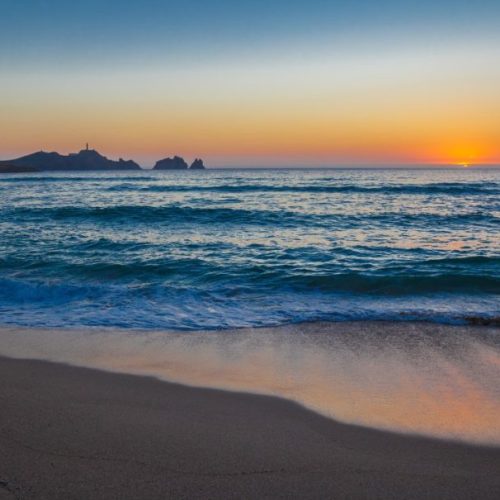 Praia de area longa reira posta de sol