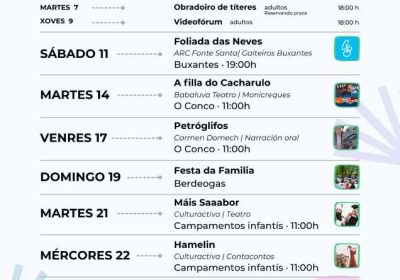 Programación de verano en julio de 2026 en el Ayuntamiento de Dumbría
