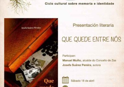Zas acolle este sábado a presentación do libro ‘Que quede entre nós’ no marco do ciclo ‘Mulleres e territorio’