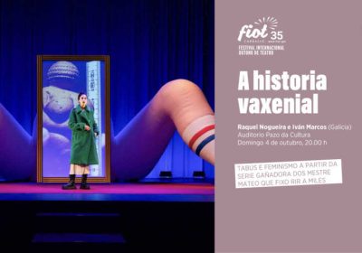 Cartel de A historia vaxenial, de Raquel Nogueira e Iván Marcos, no FIOT 2026 de Carballo