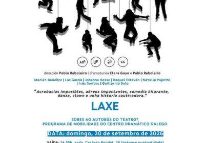 Cartel de A serie Cløpen y del Autobús do Teatro desde Laxe al Salón Teatro de Santiago, 20 de septiembre de 2026