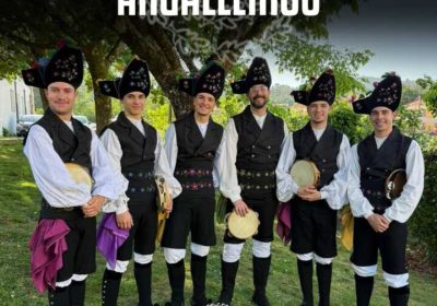Cartel de la actuación de Argalleiros en la Foliada de la Carballeira de Zas