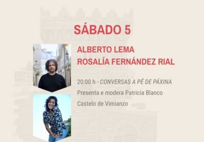 Alberto Lema y Rosalía Fernández Rial en Conversas a Pé de Páxina de Vimianzo M.O.L.A., 5 de septiembre de 2026.