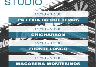 Cartel de la programación musical de Analogik Studio en Camping Lago-Mar, Muxía