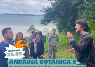 Cartel de la andaina botánica y degustación silvestre en Camping Lago-Mar