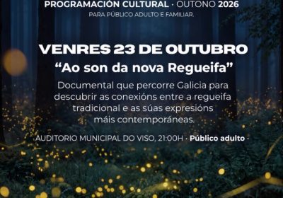 Cartel de Ao son da nova Regueifa, proxección do 23 de outubro de 2026 en Carnota
