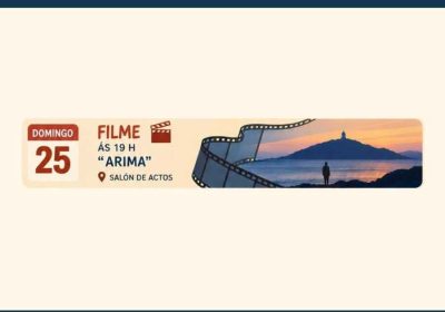 Cartel da proxección do filme Arima en Laxe o domingo 25 de outubro de 2026 ás 19:00.