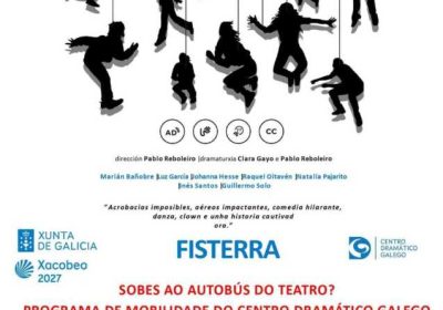 Cartel do programa de mobilidade teatral de Fisterra para asistir a A serie clopen no Salón Teatro de Santiago o 18 de setembro de 2026