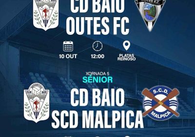 CD Baio Outes FC juvenil y SCD Malpica senior octubre
